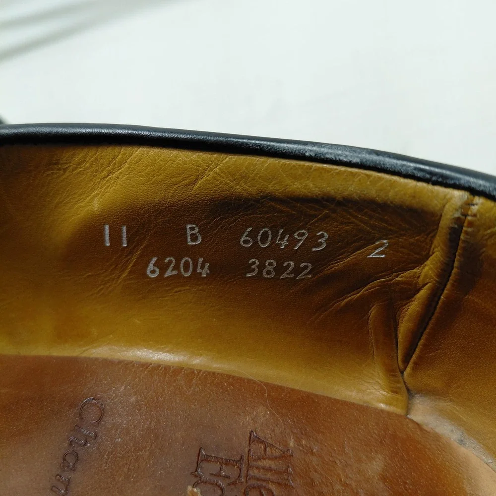 Allen Edmonds Chambray Mens‎ 11 B Black Leather Tassel Wingtip Loafers 6204